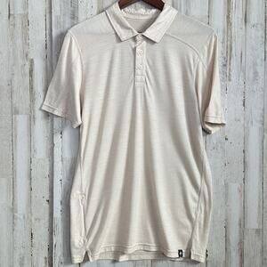 Smartwool Active 150 Polo Small Beige Merino Wool Blend Outdoors Travel Hike EUC